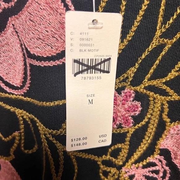 By Anthropologie Embroidered Sweatshirt in Black - Picture 8 of 9